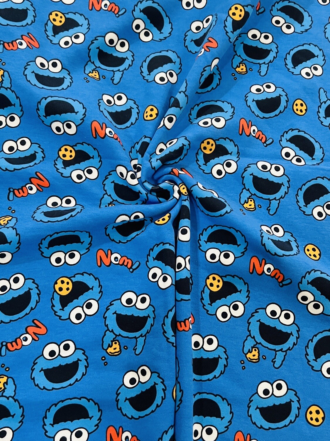 Cookie Monster | Licensed Heavyweight Cotton Lycra, 300gsm | 160cm Wide