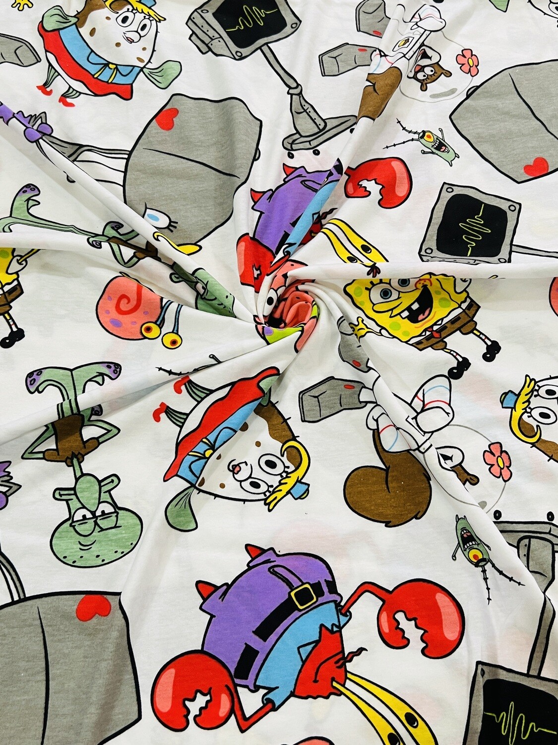 Spongebob Toss | Licensed Cotton Jersey, 180gsm | 185cm Wide - Final Pieces