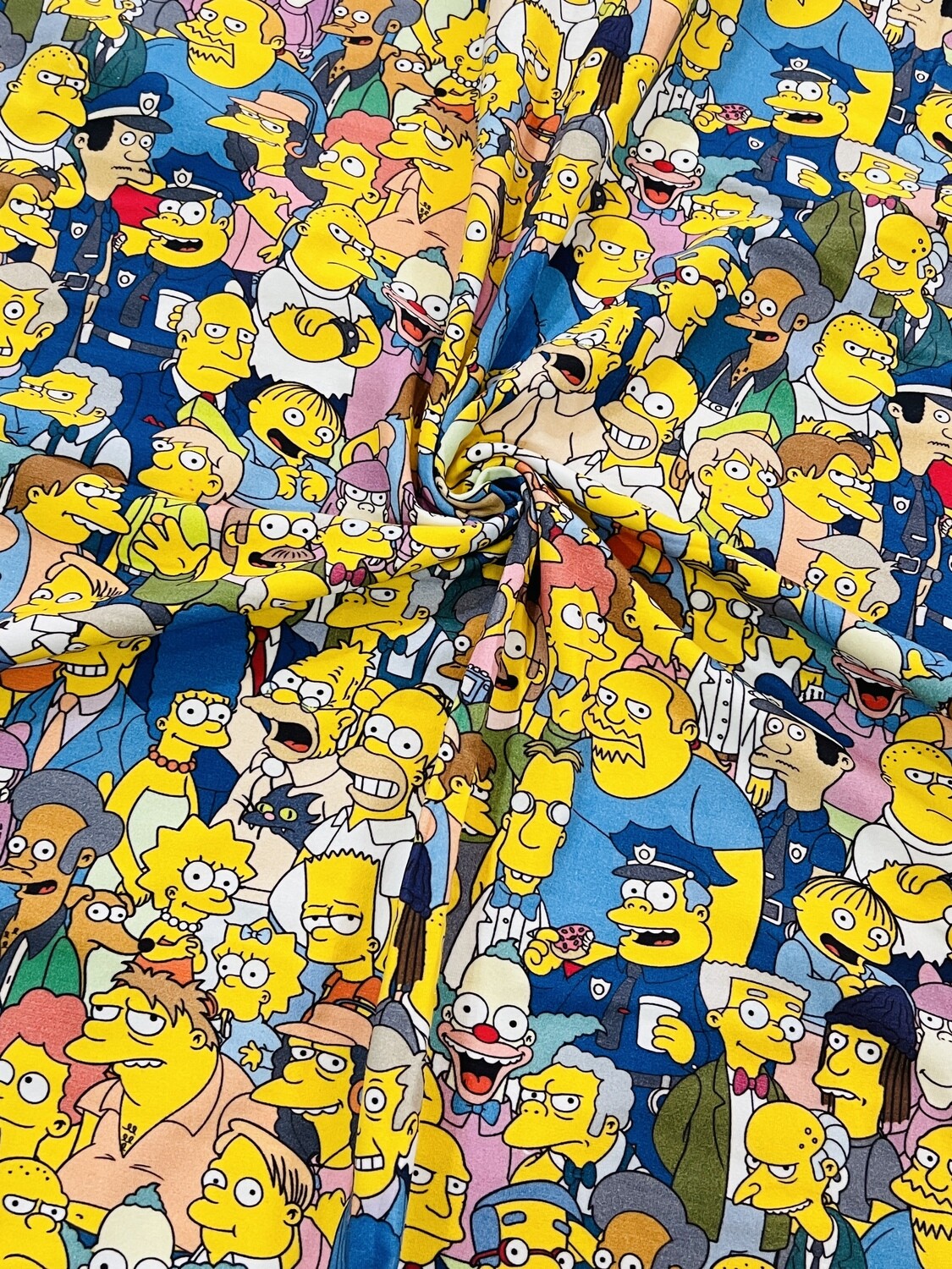 Simpsons, Characters Stacked | Licensed Cotton Lycra, 210gsm | 155cm Wide