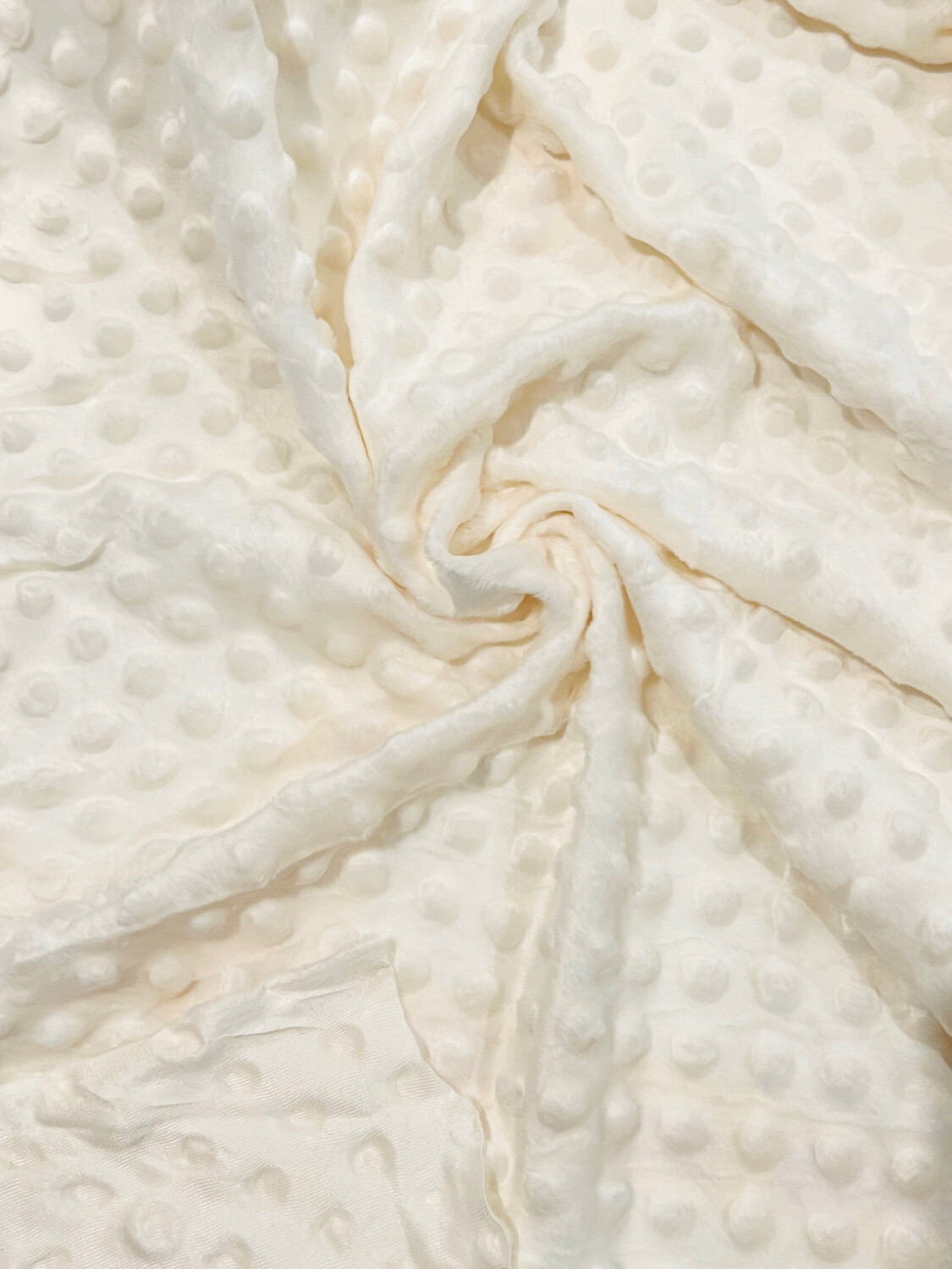 Ivory | Premium Minky Dot Fabric | 150cm Wide