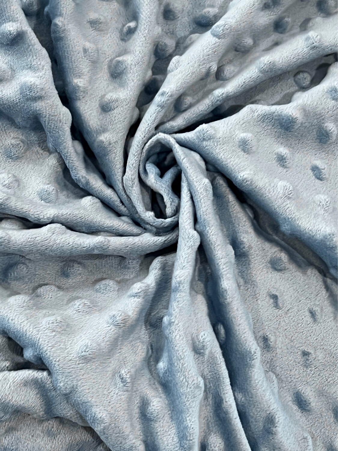 Misty Blue | Extra-Wide Premium Minky Dot Fabric | 225cm Wide - 1.15m Piece