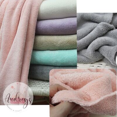 Beige | Microfiber Plush Terry Towelling | 160cm Wide