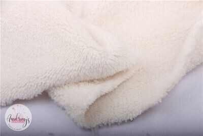 Cream White | Double-Sided Coral Fleece Cuddle Plush Fleece | 160cm Wide