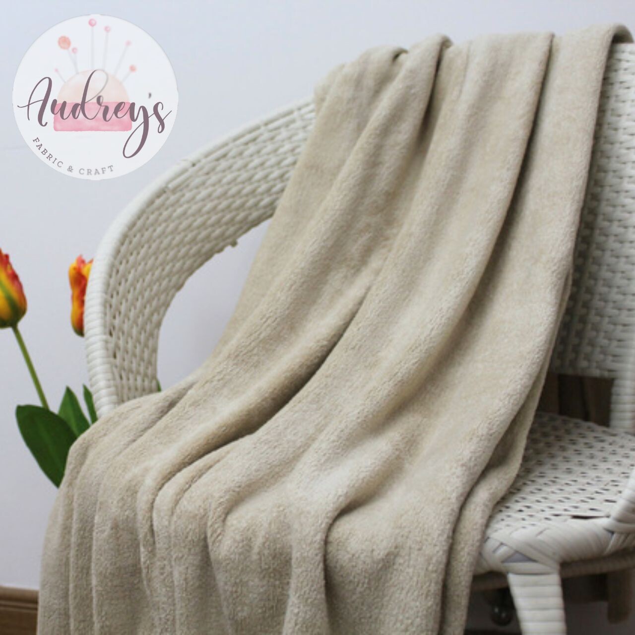 Beige | Microfiber Plush Terry Towelling | 160cm Wide