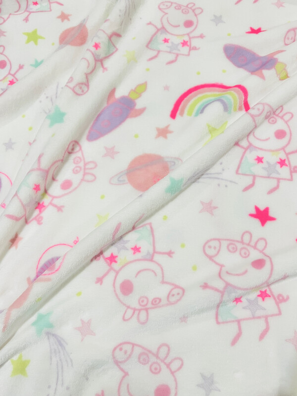 Peppa Drawing | Licensed Plush Coral Fleece | 178cm Wide