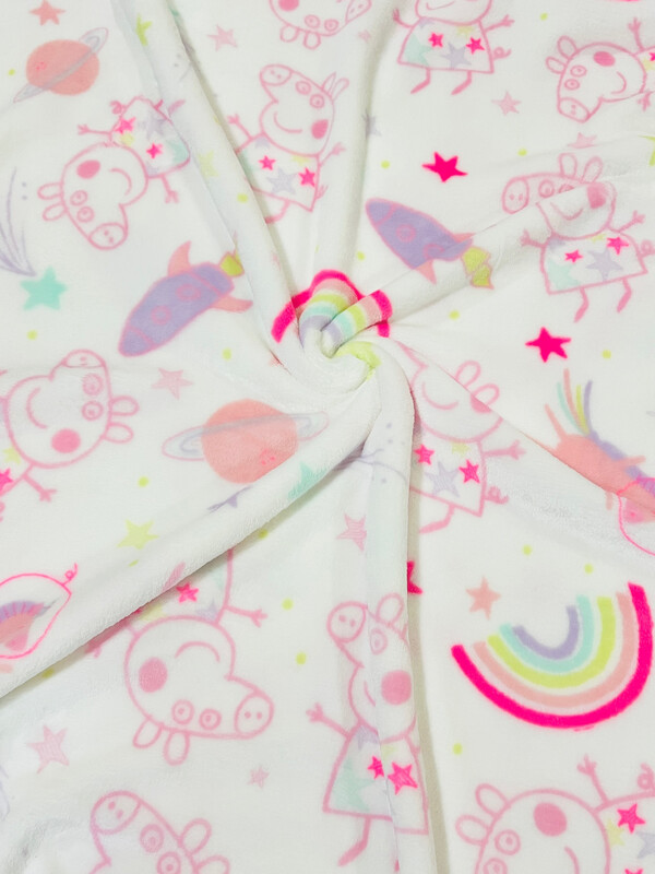 Peppa Drawing | Licensed Plush Coral Fleece | 178cm Wide