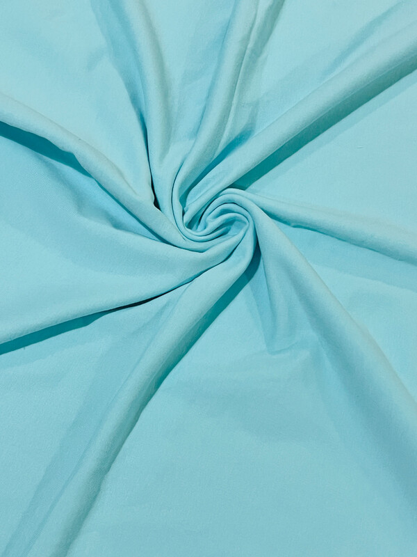 Aqua Blue | Stretch French Terry Solids, 250gsm | 160cm Wide
