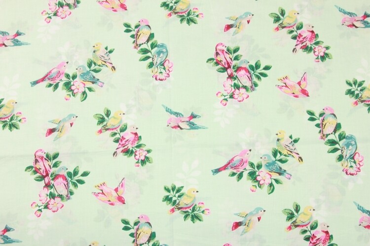 Spring Birds | Lightweight Cotton Woven | 145cm Wide
