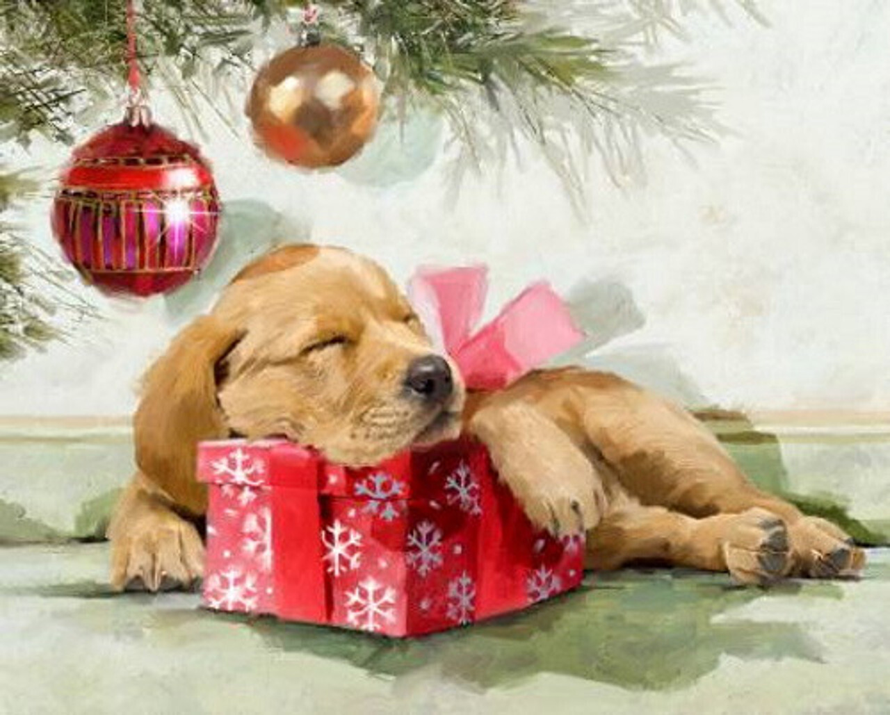 Sleepy Pup Christmas | Quilting Cotton Panel