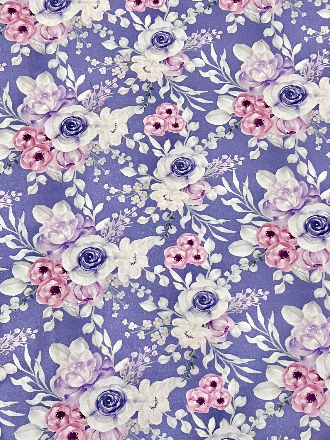 Watercolour Florals on Lilac | Quilting Cotton | 112cm wide