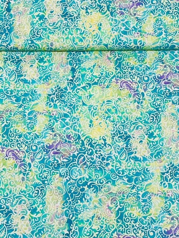 Paisley Scrolls, Cool | Quilting Cotton | 112cm wide