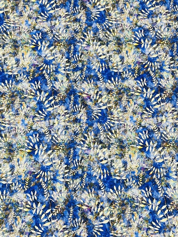 Tie-Dye Leaves, Blues | Quilting Cotton | 112cm wide