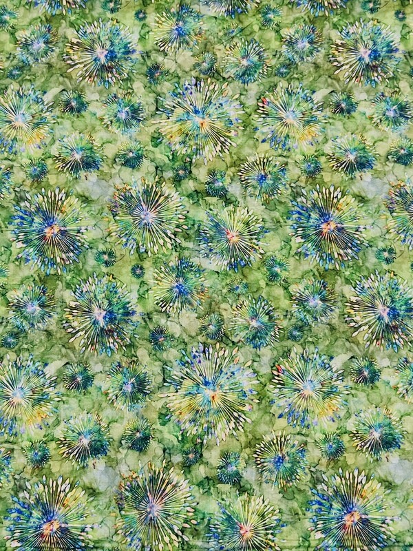 Fireworks, Green | Quilting Cotton | 112cm wide