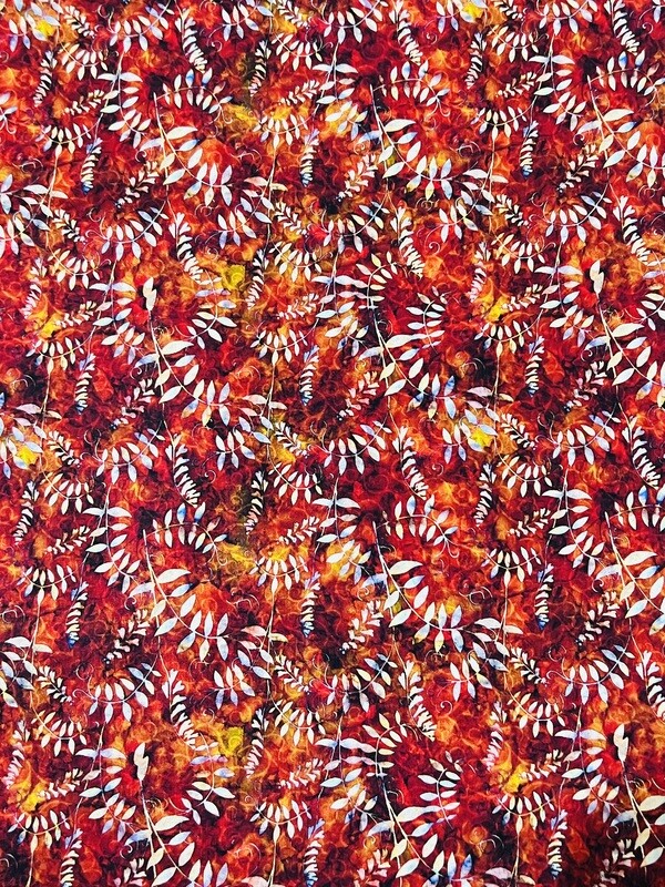 Tie-Dye Leaves, Reds | Quilting Cotton | 112cm wide