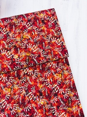 Tie-Dye Leaves, Reds | Quilting Cotton | 112cm wide