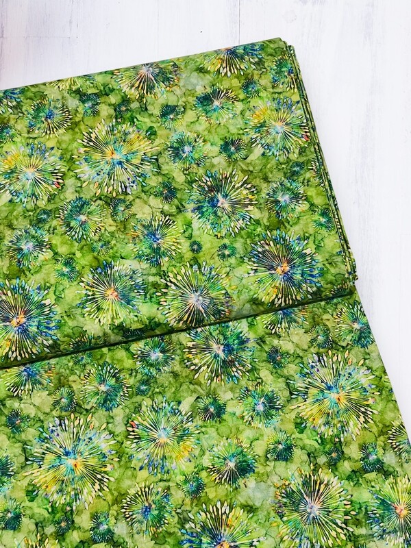 Fireworks, Green | Quilting Cotton | 112cm wide