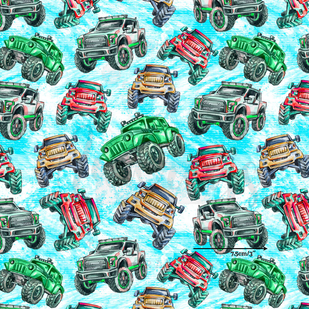 Monster Trucks | Digital-Print Cotton Woven | 145cm wide