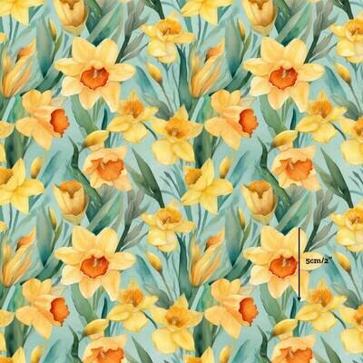 Daffodils | Digital-Print Cotton Woven | 145cm wide