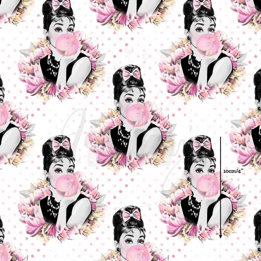 Audrey, Bubblegum | Digital Print Custom Cotton Woven | 145cm wide
