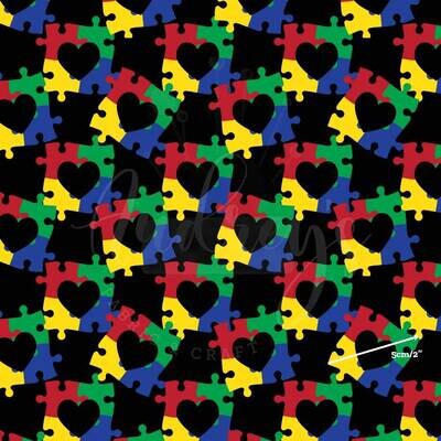 Puzzles, Autism Awareness | Digital-Print Cotton Woven | 145cm wide