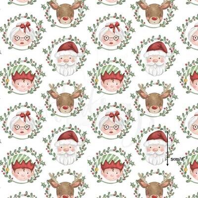 Jolly Christmas, Wreaths | Digital Print Custom Cotton Woven | 145cm wide
