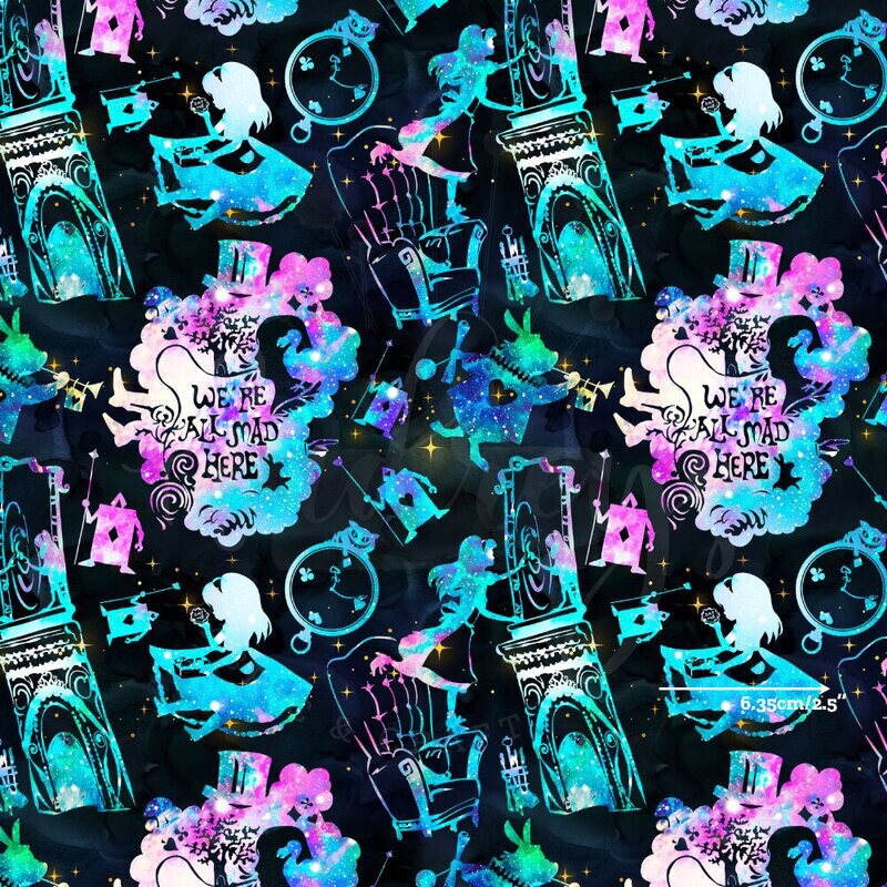 Alice, We're All Mad Here | Digital Print Custom Cotton Woven | 145cm wide