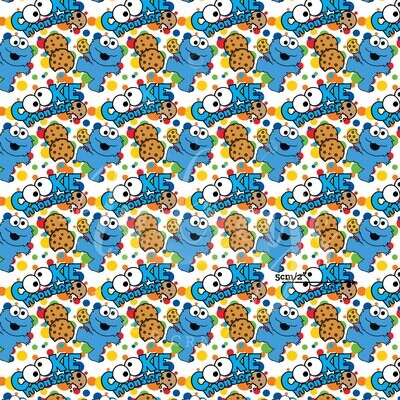 Cookie Monster | Digital-Print Custom PUL Waterproof Fabric | 150cm wide