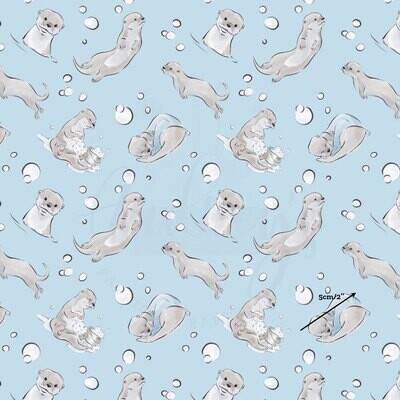 Otters | Digital-Print Custom PUL Waterproof Fabric | 150cm wide