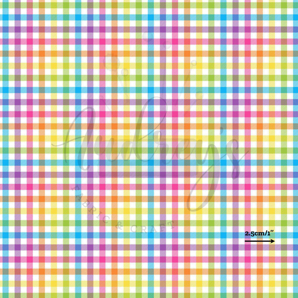 Rainbow Gingham | Digital-Print Cotton Lycra 240gsm | 150cm wide