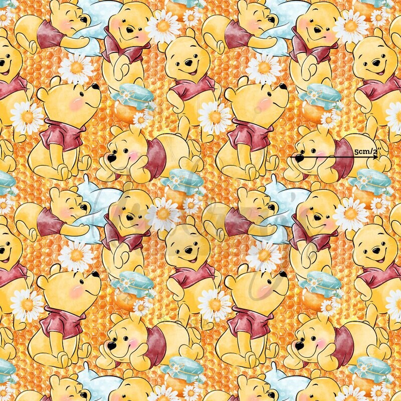 Winnie, Honey Bear | Digital-Print Custom PUL Waterproof Fabric | 150cm wide