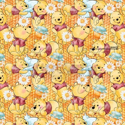 Winnie, Honey Bear | Digital-Print Custom PUL Waterproof Fabric | 150cm wide