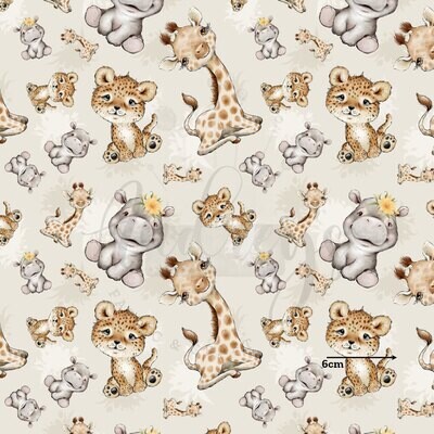 Safari Animals | PUL Waterproof Fabric | 150cm wide
