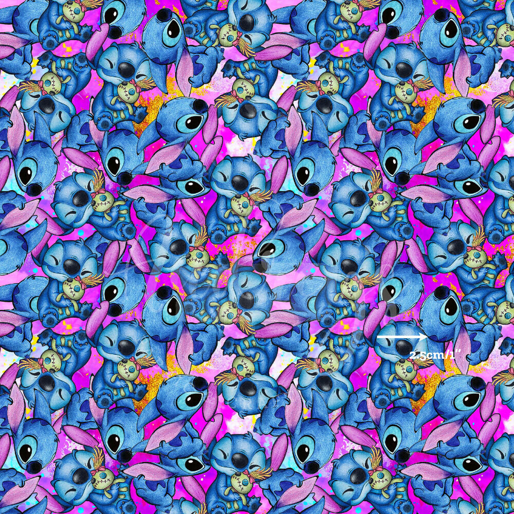 Stitch Pink Allover | Digital-Print Custom PUL Waterproof Fabric | 150cm wide