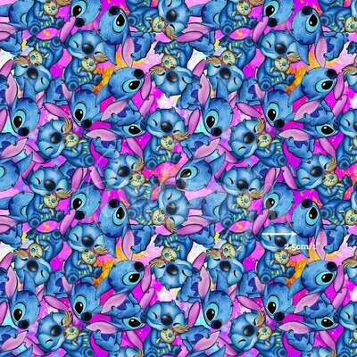 Stitch Pink Allover | Digital-Print Custom PUL Waterproof Fabric | 150cm wide
