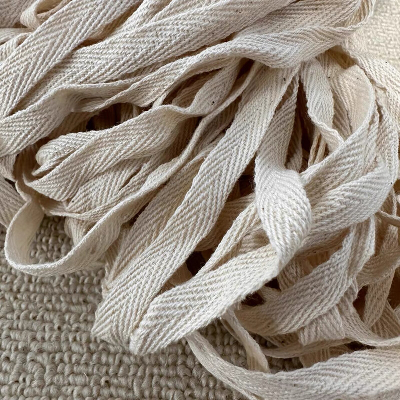 Cotton Cream, 10mm | Cotton Twill Herringbone Tape | By the Meter