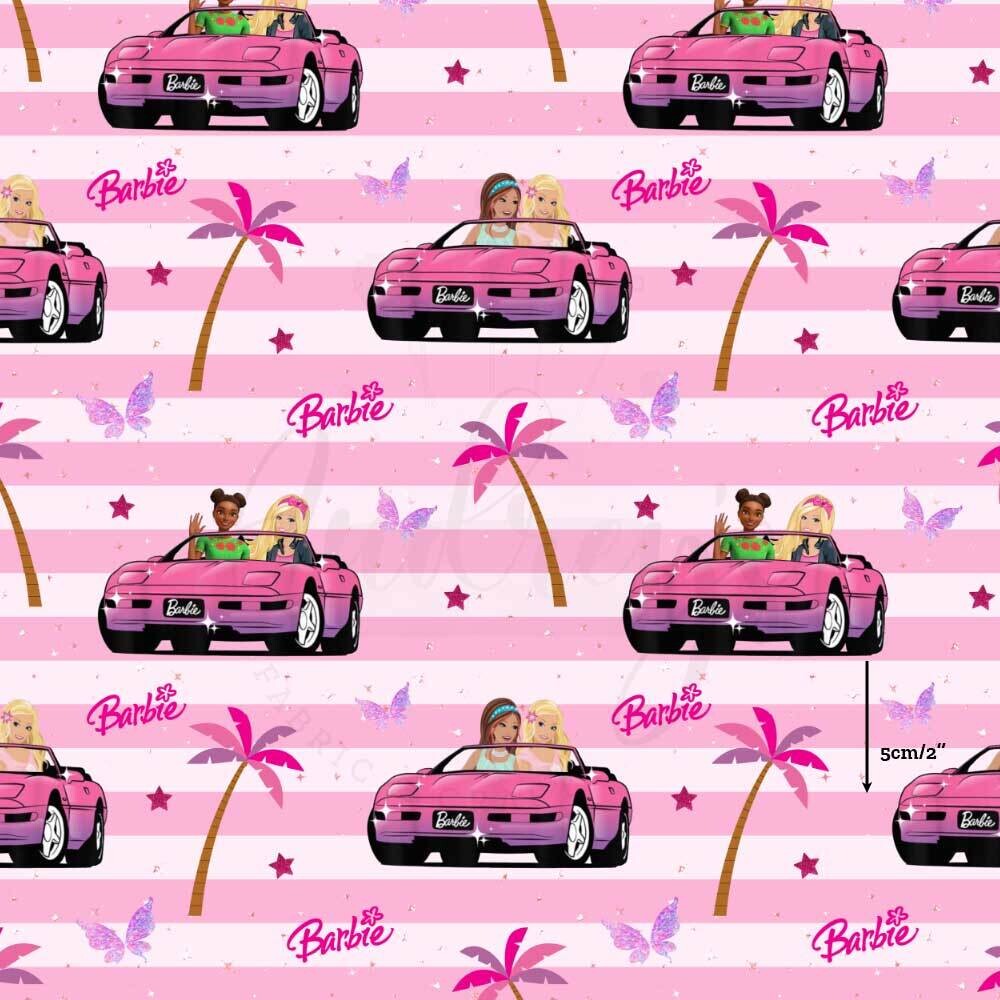 Barbie, Corvette Pink | Digital-Print Cotton Lycra 240gsm | 150cm wide