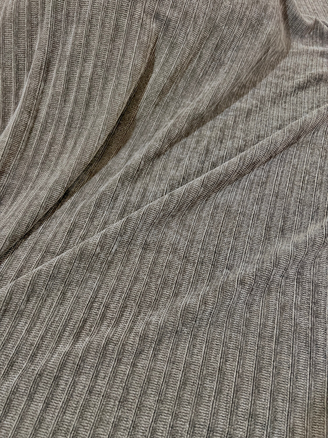 Stone Grey | Wide-Ribbed Chenille Fabric Plush Sweater Knit | 150cm Wide