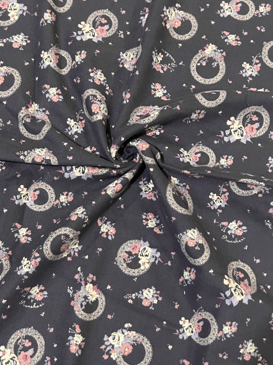 Vintage Floral Wreathes | Cotton Flannelette | 112cm wide