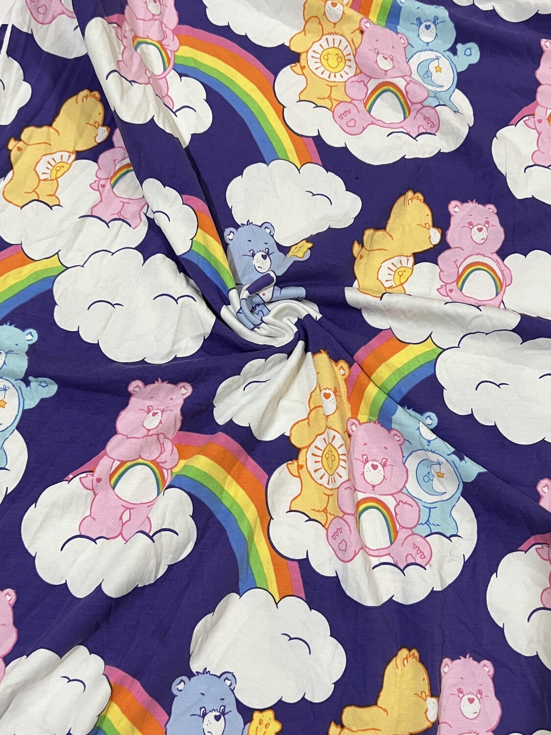 Carebears, Purple | Licensed Cotton Lycra, 200gsm | 160cm Wide