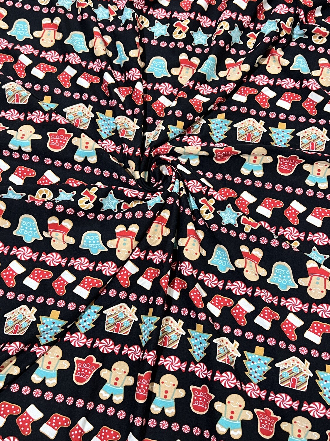 Gingerbread Cookies | Double Brushed Poly Jersey, 180gsm | 165cm Wide