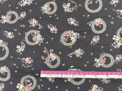 Vintage Floral Wreathes | Cotton Flannelette | 112cm wide