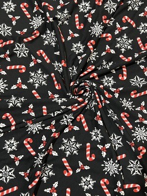 Candy Cane | Double Brushed Poly Jersey, 200gsm | 180cm Wide - 1m Piece