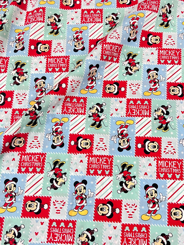 Mickey Christmas, Blue | Licensed Cotton Poplin | 140cm wide