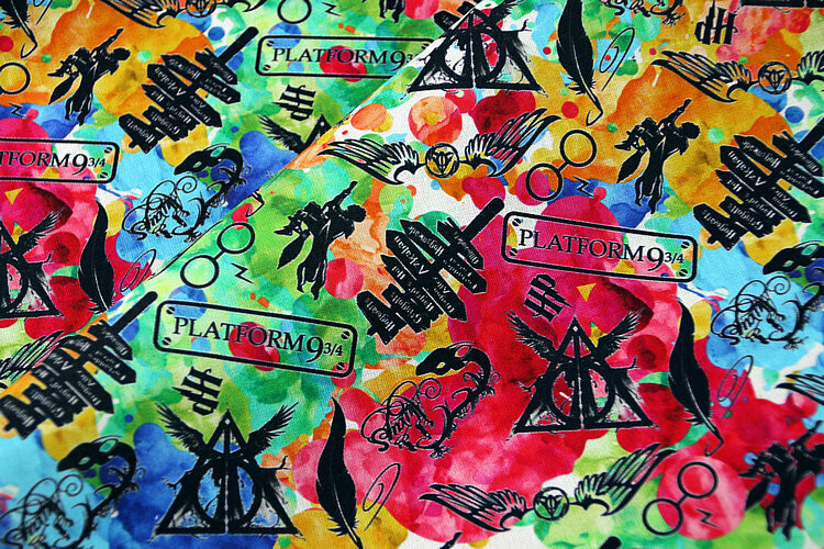Harry Potter, Inked | Extra-Wide Custom Quilting Cotton Woven Fabric | 145cm wide