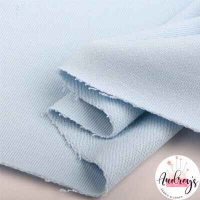 Light Blue | Cotton French Terry Solids, 260gsm | 190cm Wide