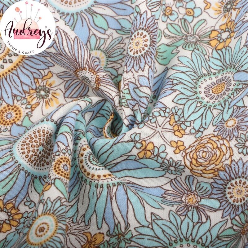 Estelle, Floral | Double Gauze Muslin | 148cm wide