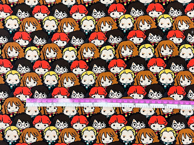 Kawaii Characters Stacked, Harry Potter | Licensed Quilting Cotton | 112cm Wide