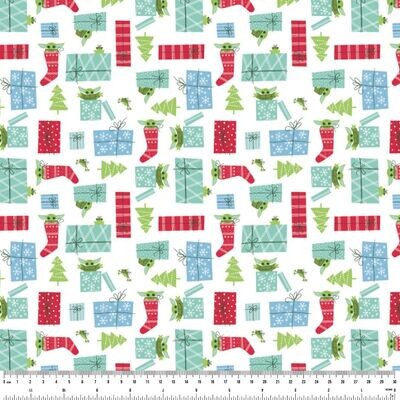 Baby Yoda Christmas Surprise | Licensed Quilting Cotton | 112cm Wide