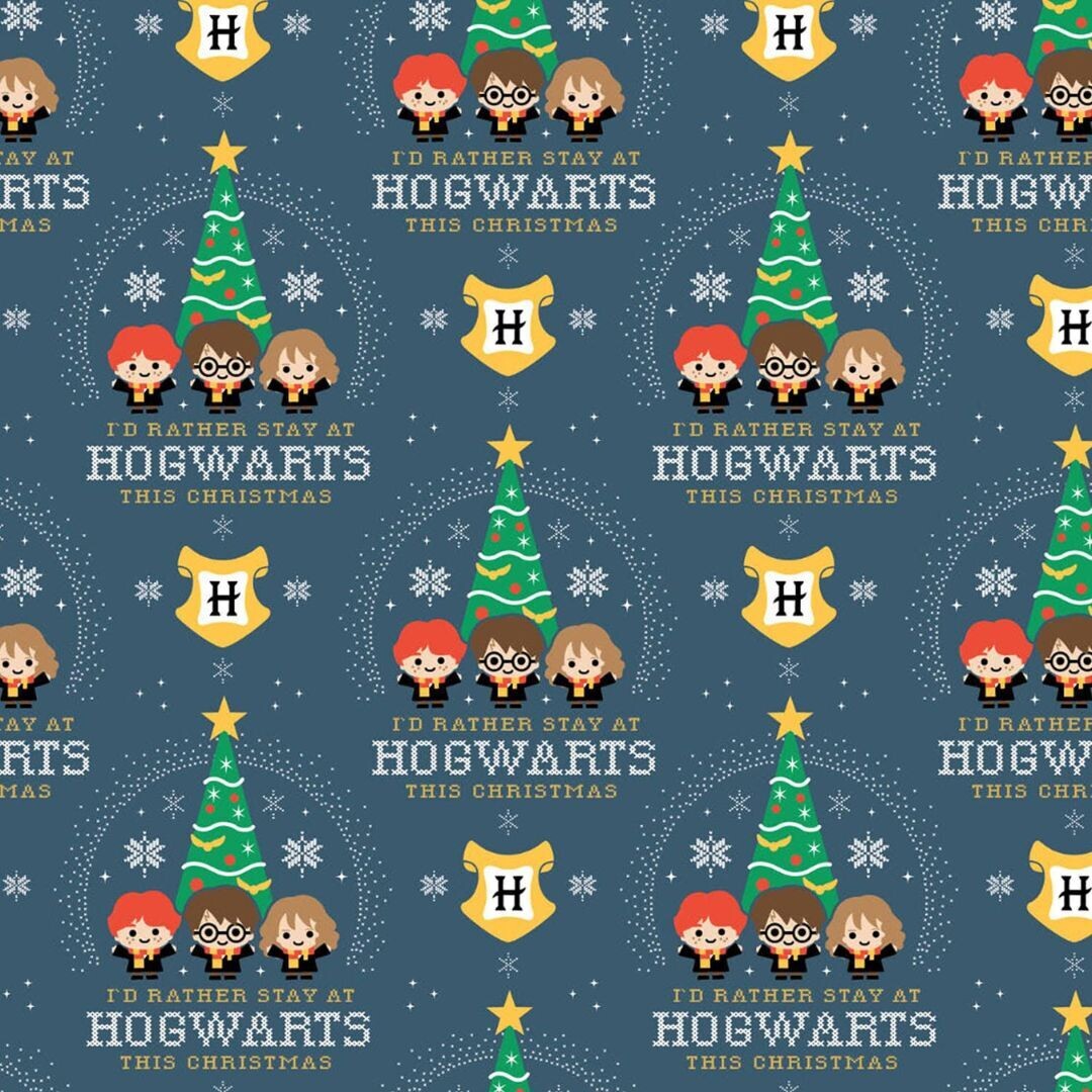 Harry Potter, Hogwarts Christmas | Licensed Quilting Cotton | 112cm Wide