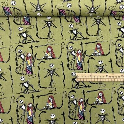 Jack &amp; Sally Snake | Licensed Quilting Cotton | 112cm wide